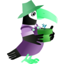 download Toucan In The Garden clipart image with 90 hue color