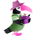 download Toucan In The Garden clipart image with 270 hue color