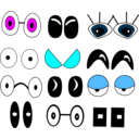 download Eyes clipart image with 180 hue color