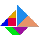 download Tangram clipart image with 180 hue color