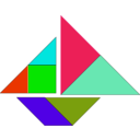 download Tangram clipart image with 315 hue color