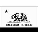 Flag Of California Thin Border Monochrome