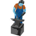 download Blacksmith And Tools clipart image with 180 hue color