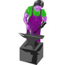 download Blacksmith And Tools clipart image with 270 hue color