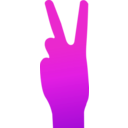 download V Sign clipart image with 270 hue color