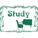 download Study Room Door Sign clipart image with 315 hue color