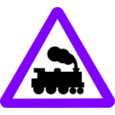 download Roadsign Train clipart image with 270 hue color