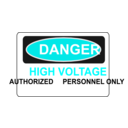 download Danger High Voltage Authorized Personnel Only clipart image with 180 hue color