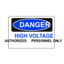 download Danger High Voltage Authorized Personnel Only clipart image with 225 hue color