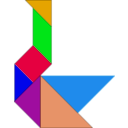 download Tangram clipart image with 180 hue color