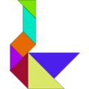 download Tangram clipart image with 225 hue color