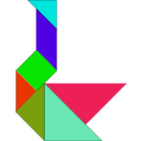 download Tangram clipart image with 315 hue color