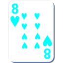 download White Deck 8 Of Hearts clipart image with 180 hue color
