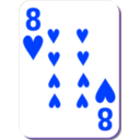 download White Deck 8 Of Hearts clipart image with 225 hue color