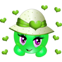 download Cute Girl Smiley Emoticon clipart image with 90 hue color