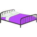 download Double Bed clipart image with 225 hue color
