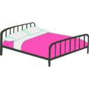 download Double Bed clipart image with 270 hue color