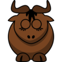 download Cartoon Gnu Sleeps clipart image with 0 hue color