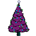 download Christmas Tree clipart image with 180 hue color