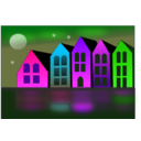 download City Of Canals clipart image with 270 hue color