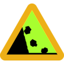 download Falling Rocks From The Lhs Roadsign clipart image with 45 hue color