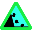 download Falling Rocks From The Lhs Roadsign clipart image with 135 hue color