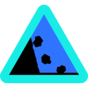 download Falling Rocks From The Lhs Roadsign clipart image with 180 hue color