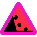 download Falling Rocks From The Lhs Roadsign clipart image with 315 hue color