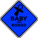 download Baby On Board clipart image with 180 hue color