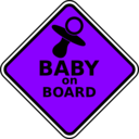 download Baby On Board clipart image with 225 hue color