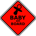 download Baby On Board clipart image with 315 hue color