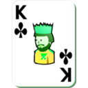 download White Deck King Of Clubs clipart image with 90 hue color