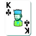 download White Deck King Of Clubs clipart image with 135 hue color
