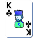 download White Deck King Of Clubs clipart image with 180 hue color