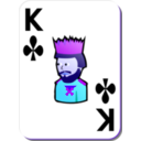 download White Deck King Of Clubs clipart image with 225 hue color
