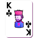 download White Deck King Of Clubs clipart image with 270 hue color