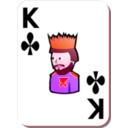 download White Deck King Of Clubs clipart image with 315 hue color