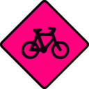 download Caution Bike clipart image with 270 hue color