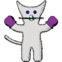 download Kitten With Mittens clipart image with 180 hue color