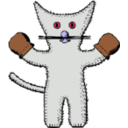 download Kitten With Mittens clipart image with 270 hue color
