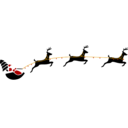 Santa With Flying Deers