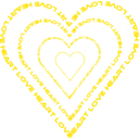 download A Heart Done By Words Outline clipart image with 45 hue color