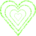 download A Heart Done By Words Outline clipart image with 90 hue color