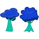 download Soft Trees clipart image with 135 hue color