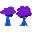 download Soft Trees clipart image with 180 hue color