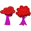 download Soft Trees clipart image with 270 hue color