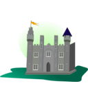 download Castle With Flag clipart image with 45 hue color