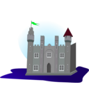 download Castle With Flag clipart image with 135 hue color