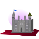 download Castle With Flag clipart image with 225 hue color