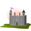 download Castle With Flag clipart image with 315 hue color